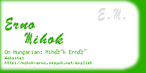 erno mihok business card